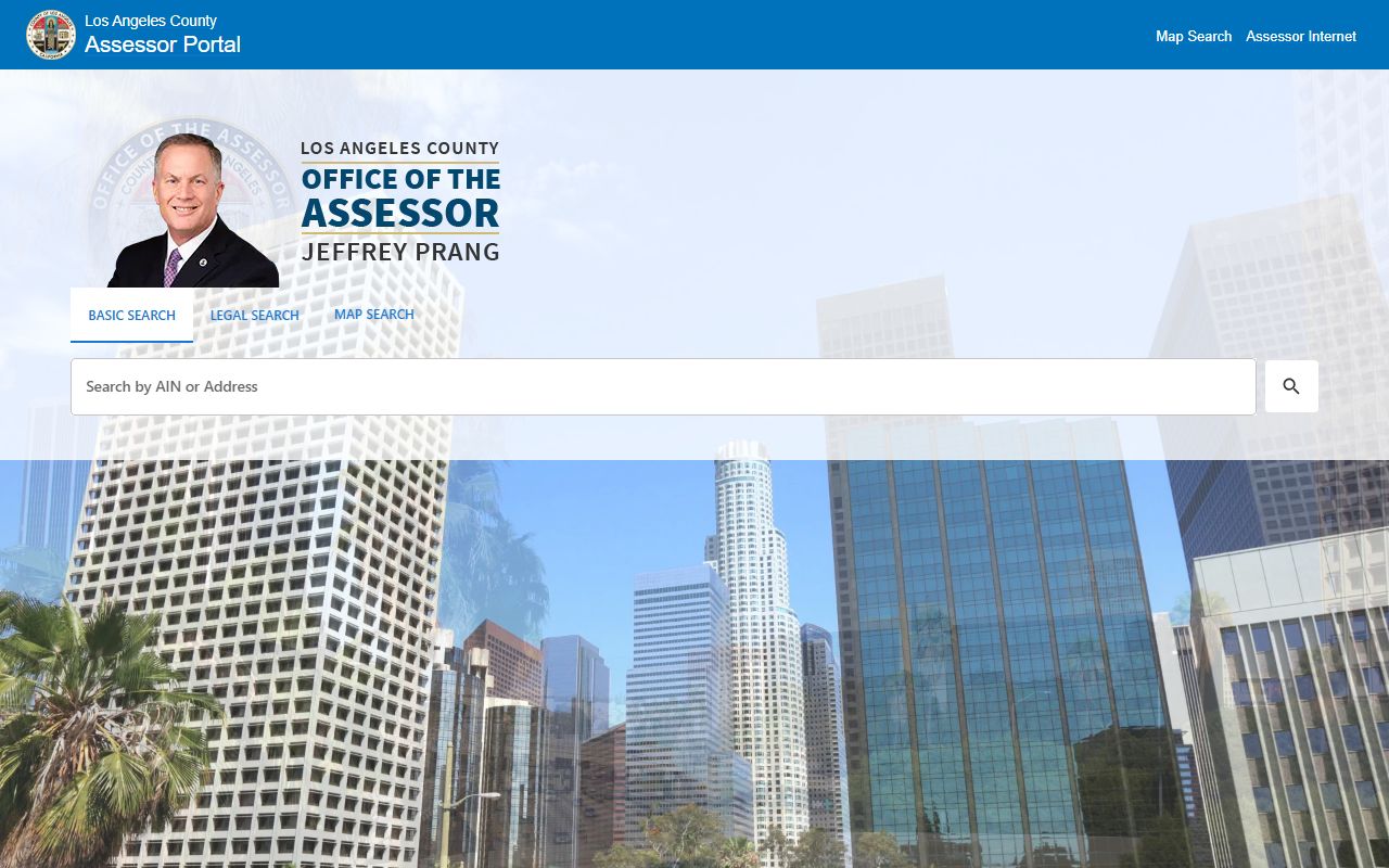 Los Angeles County white pages assessor property search portal